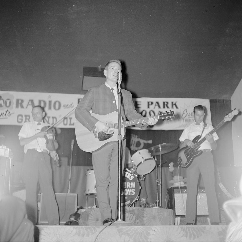 Willie Nelson performs at the Riverside Park Ballroom in 1962